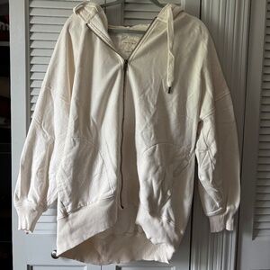 American Eagle Oversized Zip-Up Cream- Medium